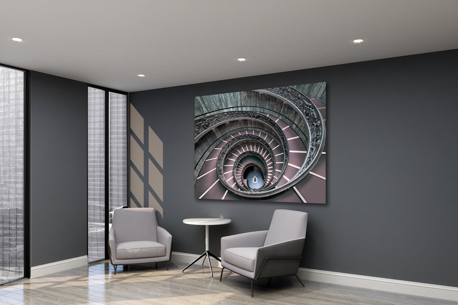 EPIC Collection - Stairs of Eternity — TomsWorldCollection fine art print styled in a corporate spaces