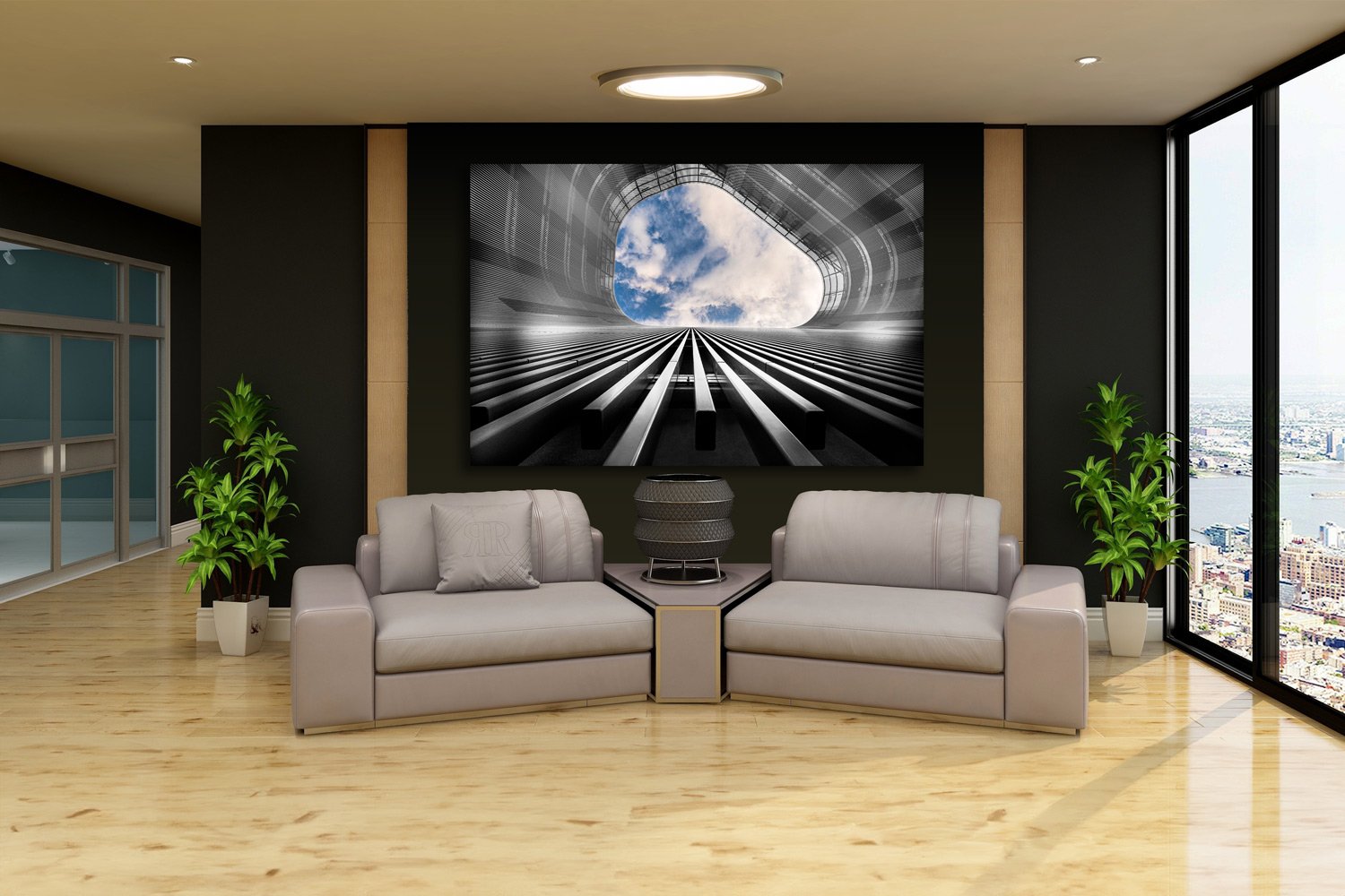 NEXUS Collection - Time Tunnel — TomsWorldCollection fine art print styled in a corporate spaces